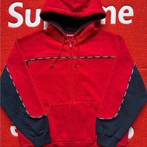 Supreme Piping Zip Up Hoodie L